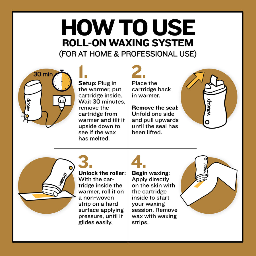 Elite Gold Roll On Wax Cartridges Case of 50 - thatswaxup - - Roll On Wax - waxup hair removal wax body waxing kit women and men professional waxing supplies