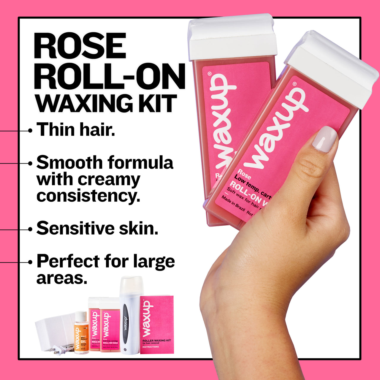 Rose Roller Waxing Kit - thatswaxup -  - Roller Waxing Kit - waxup hair removal wax body waxing kit women and men professional waxing supplies