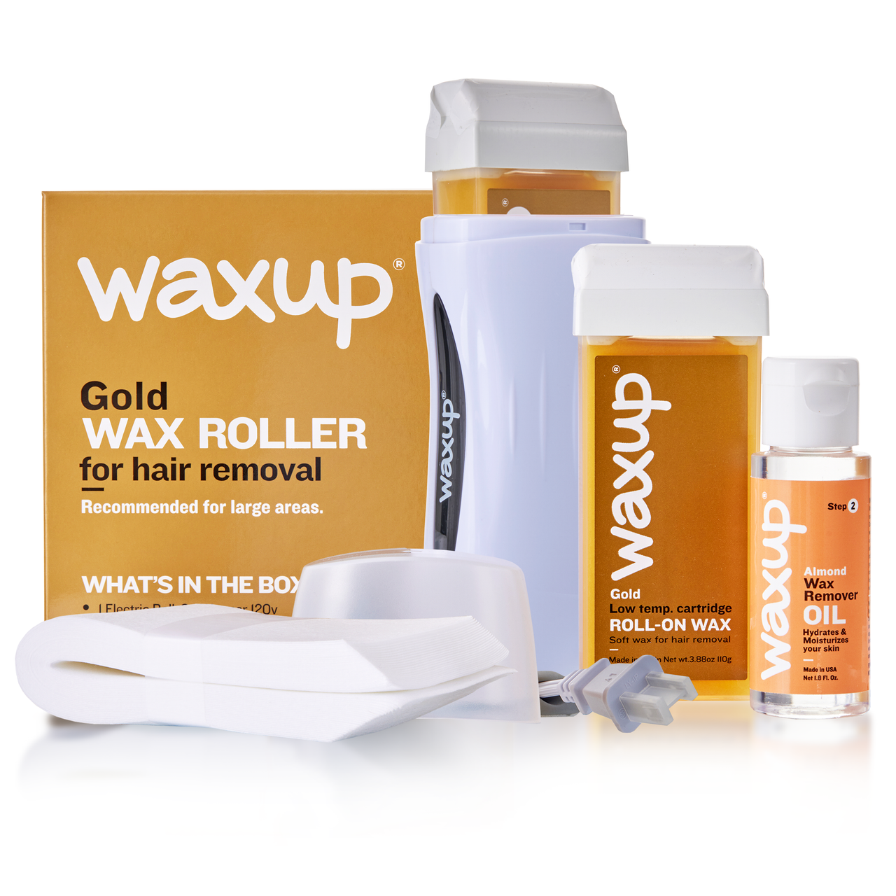Elite Gold Roller Waxing Kit Buy with Prime - thatswaxup -  - Roller Waxing Kit - waxup hair removal wax body waxing kit women and men professional waxing supplies