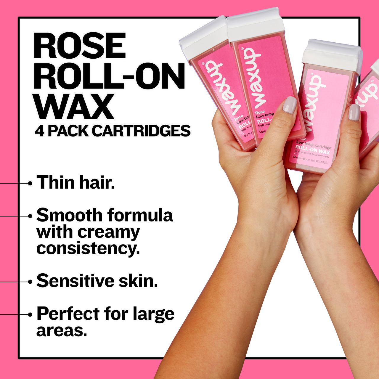 Rose Roll On Wax Cartridges 4 Pack - thatswaxup -  - Roll On Wax - waxup hair removal wax body waxing kit women and men professional waxing supplies