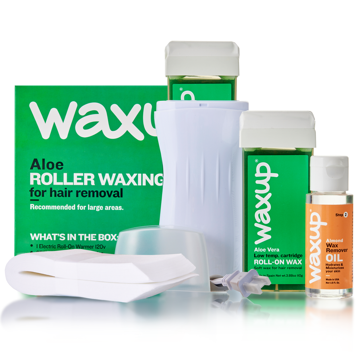 Aloe Roller Waxing Kit Buy with Prime - thatswaxup -  - Roller Waxing Kit - waxup hair removal wax body waxing kit women and men professional waxing supplies