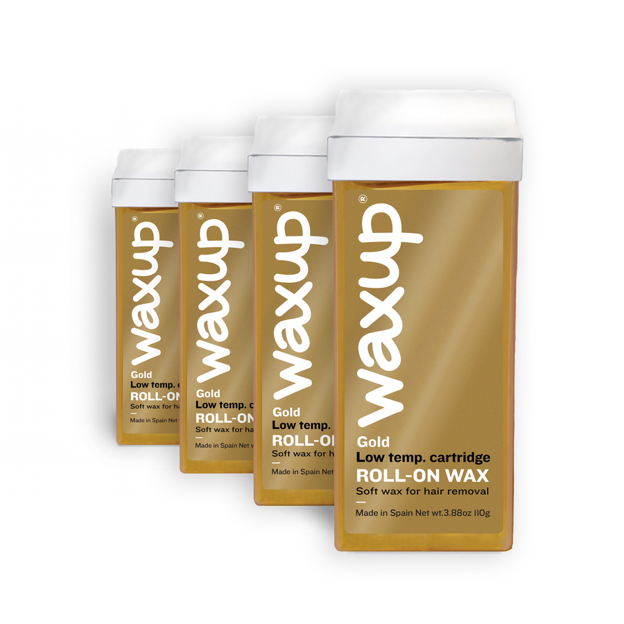 Gold Roller Waxing Kit Refill, 4 Pack and 200 strips - thatswaxup - - Roller Waxing Kit - waxup hair removal wax body waxing kit women and men professional waxing supplies
