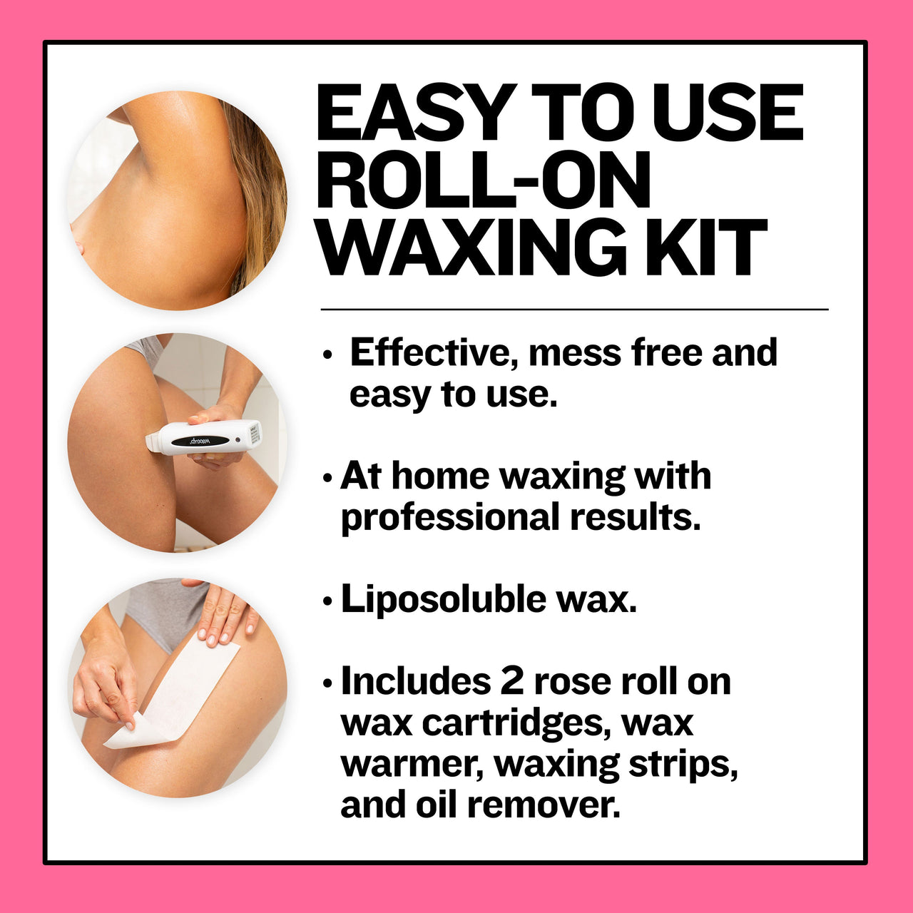 Rose Roller Waxing Kit Buy With Prime - thatswaxup -  - Roller Waxing Kit - waxup hair removal wax body waxing kit women and men professional waxing supplies