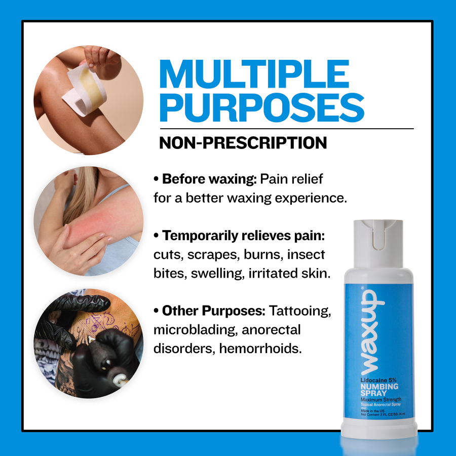 Numbing Spray for Waxing (Box of 6) - thatswaxup - - Pre Waxing Skin Care - waxup hair removal wax body waxing kit women and men professional waxing supplies