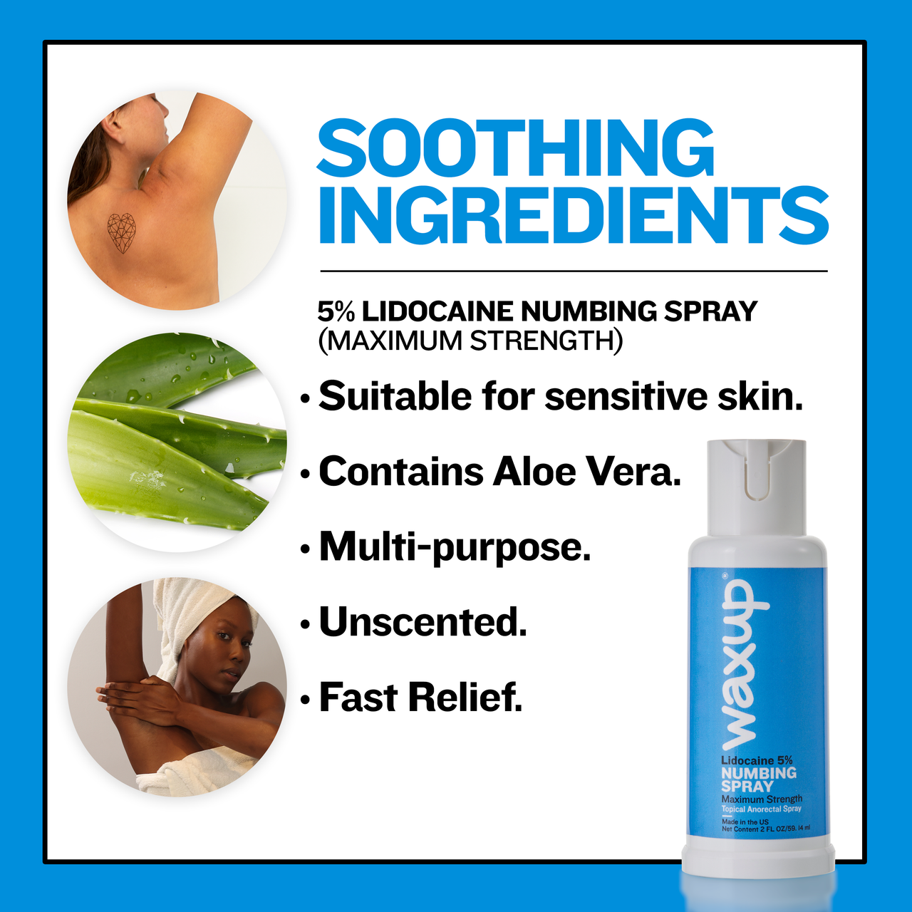 Numbing Spray 5% Lidocaine 2 Pack - thatswaxup -  - Pre Waxing Skin Care - waxup hair removal wax body waxing kit women and men professional waxing supplies