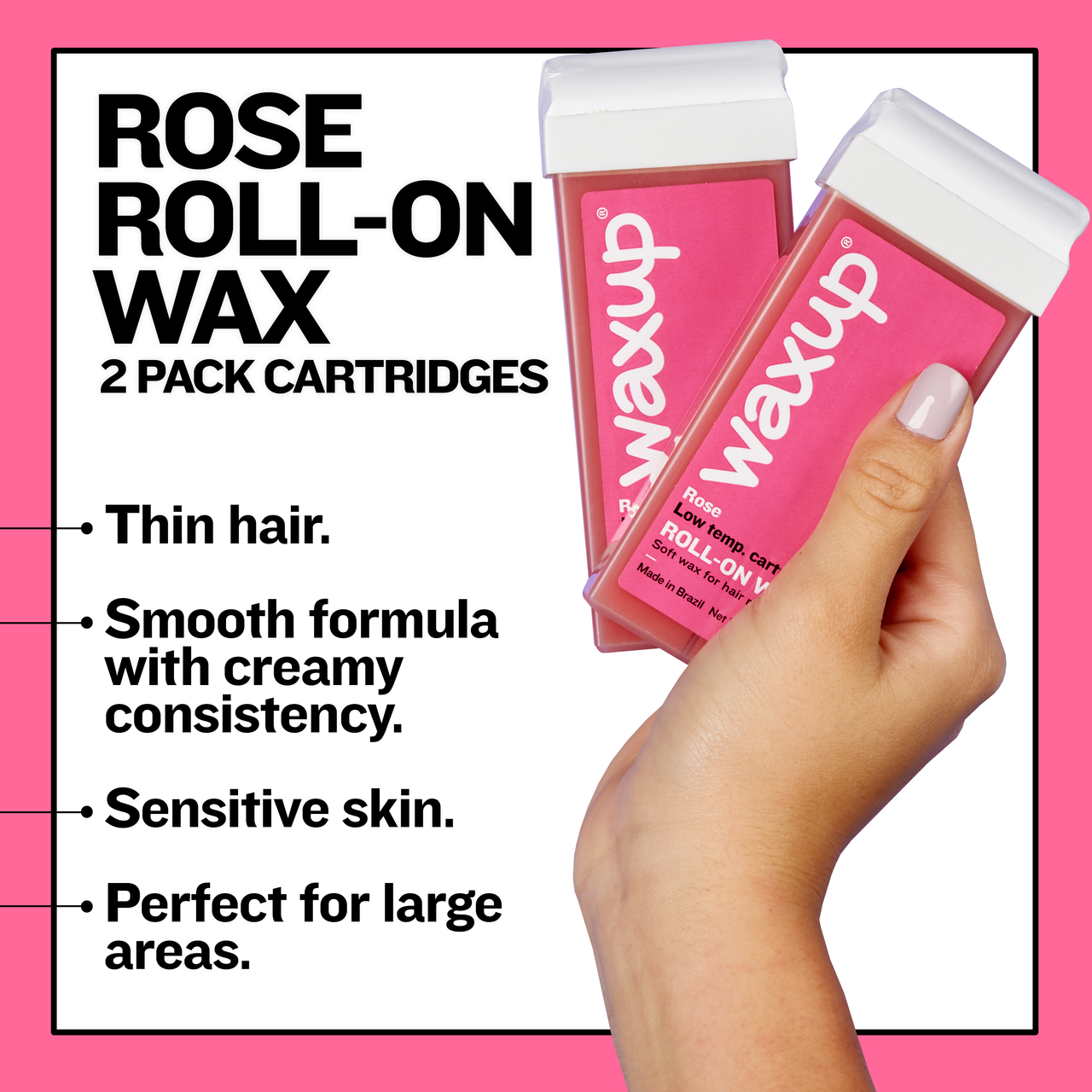 Rose Roll On Wax Cartridges 2 Pack - thatswaxup -  - Roll On Wax - waxup hair removal wax body waxing kit women and men professional waxing supplies
