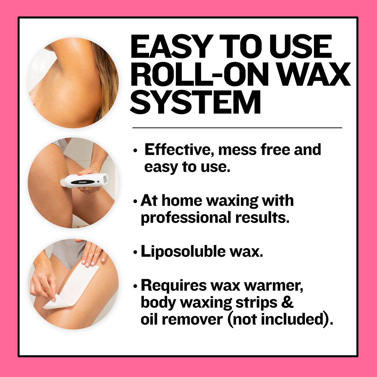 Rose Roll On Wax Cartridges 4 Pack Buy with Prime - thatswaxup -  - Roll On Wax - waxup hair removal wax body waxing kit women and men professional waxing supplies