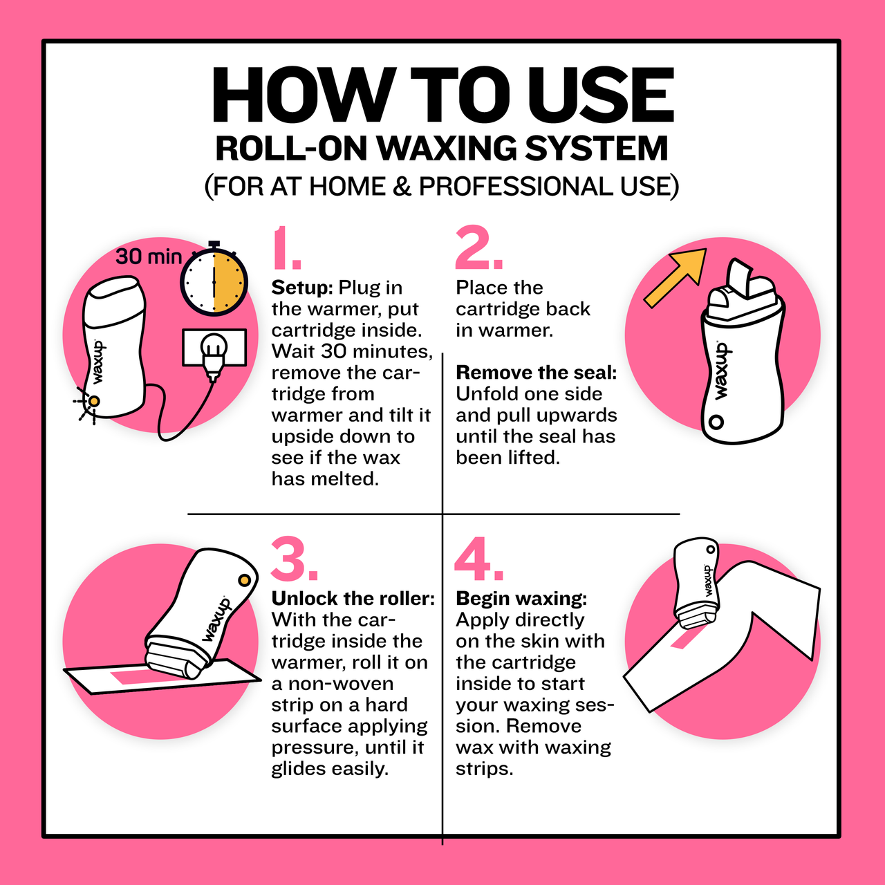 Rose Roller Waxing Kit Buy With Prime - thatswaxup -  - Roller Waxing Kit - waxup hair removal wax body waxing kit women and men professional waxing supplies