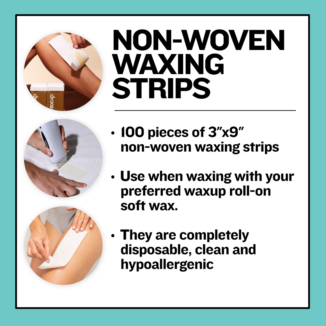 Non Woven Waxing Strips 3"x9" 100 Count - thatswaxup -  - Non Woven Waxing Strips - waxup hair removal wax body waxing kit women and men professional waxing supplies