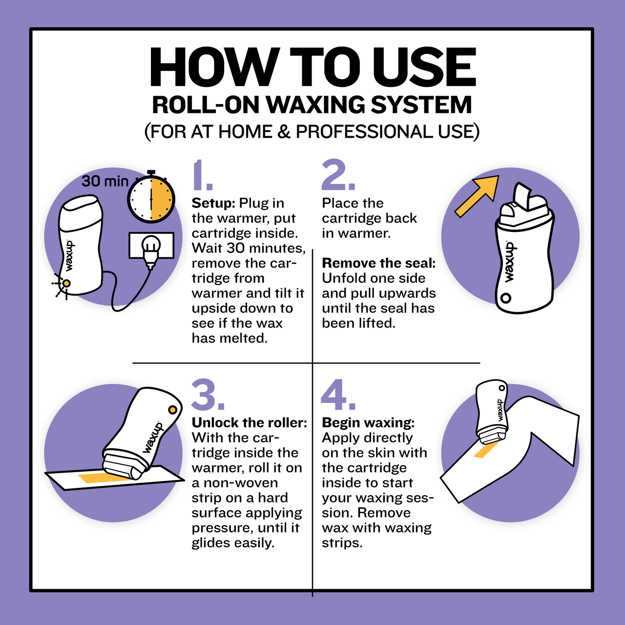 Roll On Wax Warmer, Roller Wax Heater 120 volt. - thatswaxup -  - Wax Heater - waxup hair removal wax body waxing kit women and men professional waxing supplies